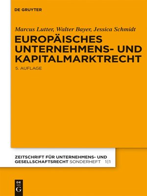 cover image of Europäisches Unternehmens- und Kapitalmarktrecht